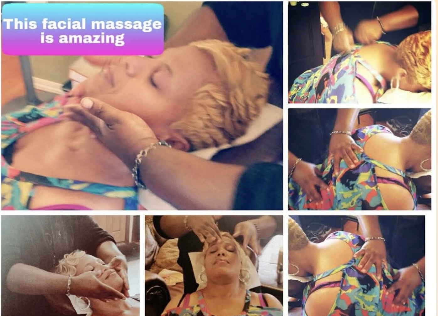 Before and after of a customized facial at Special Touch Massage and Spa Services