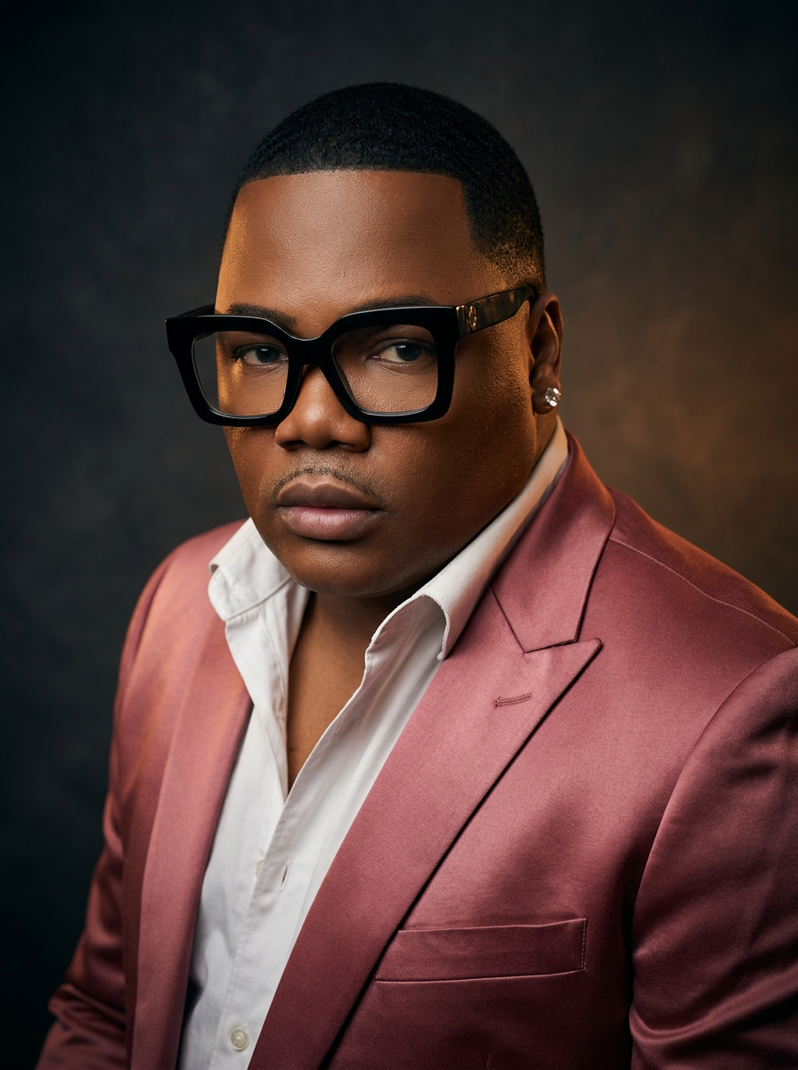 Sheldon in a rose blazer — portrait